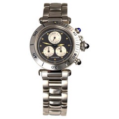 Cartier Pasha Cronógrafo Ref. 1352 Reloj de acero inoxidable
