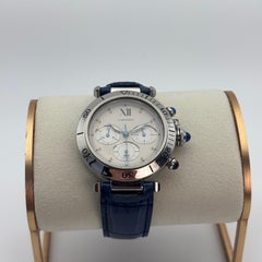 Cartier Pasha Chronograph Stainless Steel with Triple Blue Cabochons