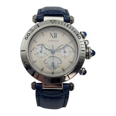 Cartier Pasha Chronograph Stainless Steel with Triple Blue Cabochons