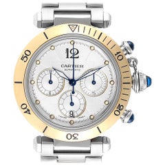 Cartier Pasha Chronograph Steel Yellow Gold Men's Watch W31036T6