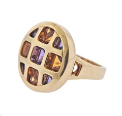 Cartier Pasha Citrine Amethyst Gold Ring