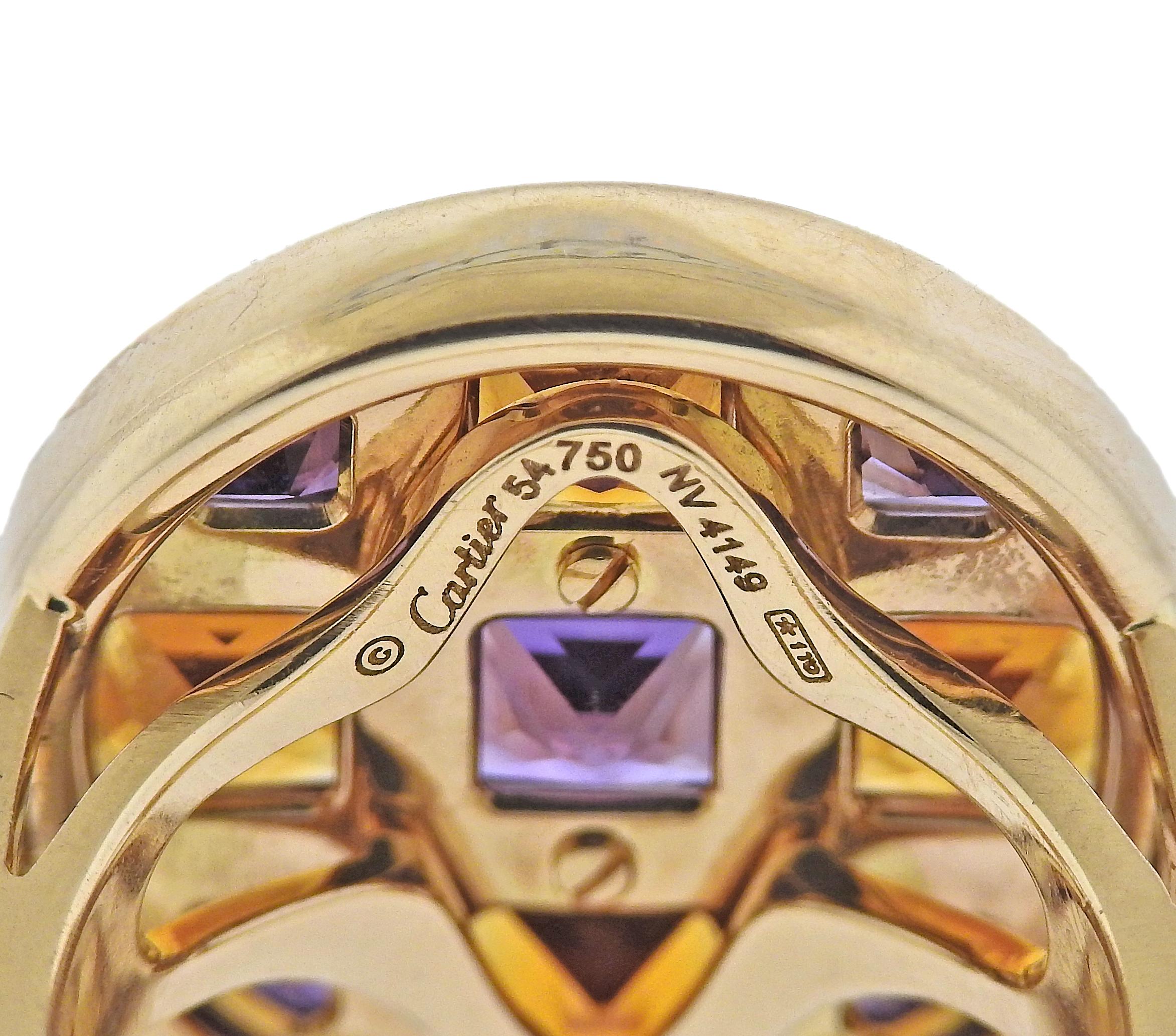 Cartier: Goldring mit Citrin und Amethyst von Pasha im Zustand „Hervorragend“ im Angebot in New York, NY