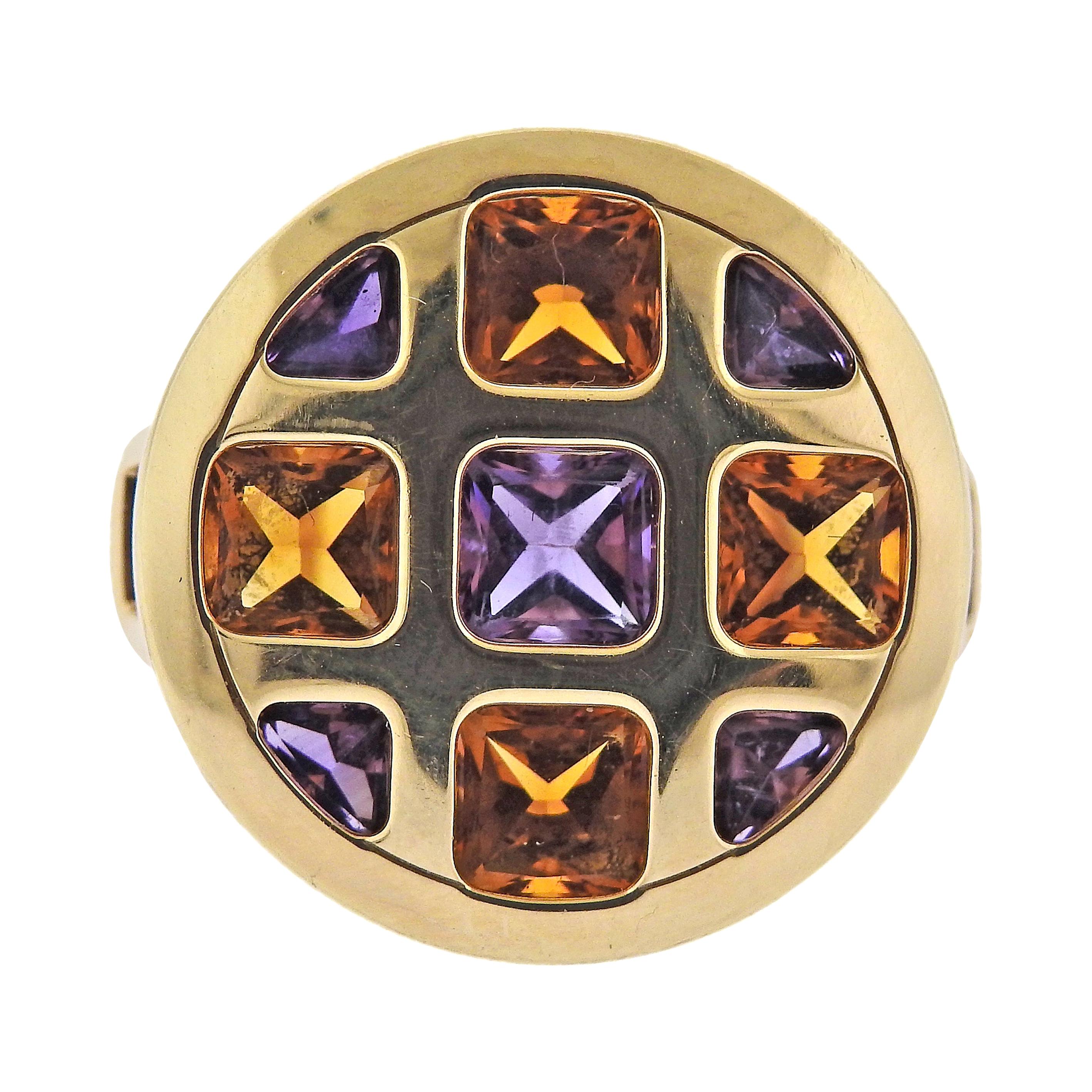 Cartier Pasha Citrine Amethyst Gold Ring For Sale
