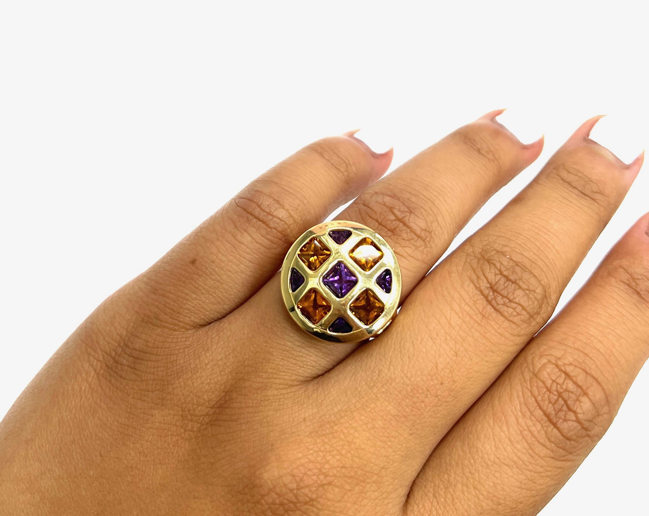 Cartier Pasha Citrine & Amethyst Round Ring For Sale 5