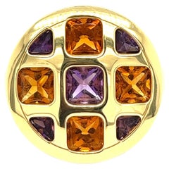 Cartier Pasha Citrine & Amethyst Round Ring