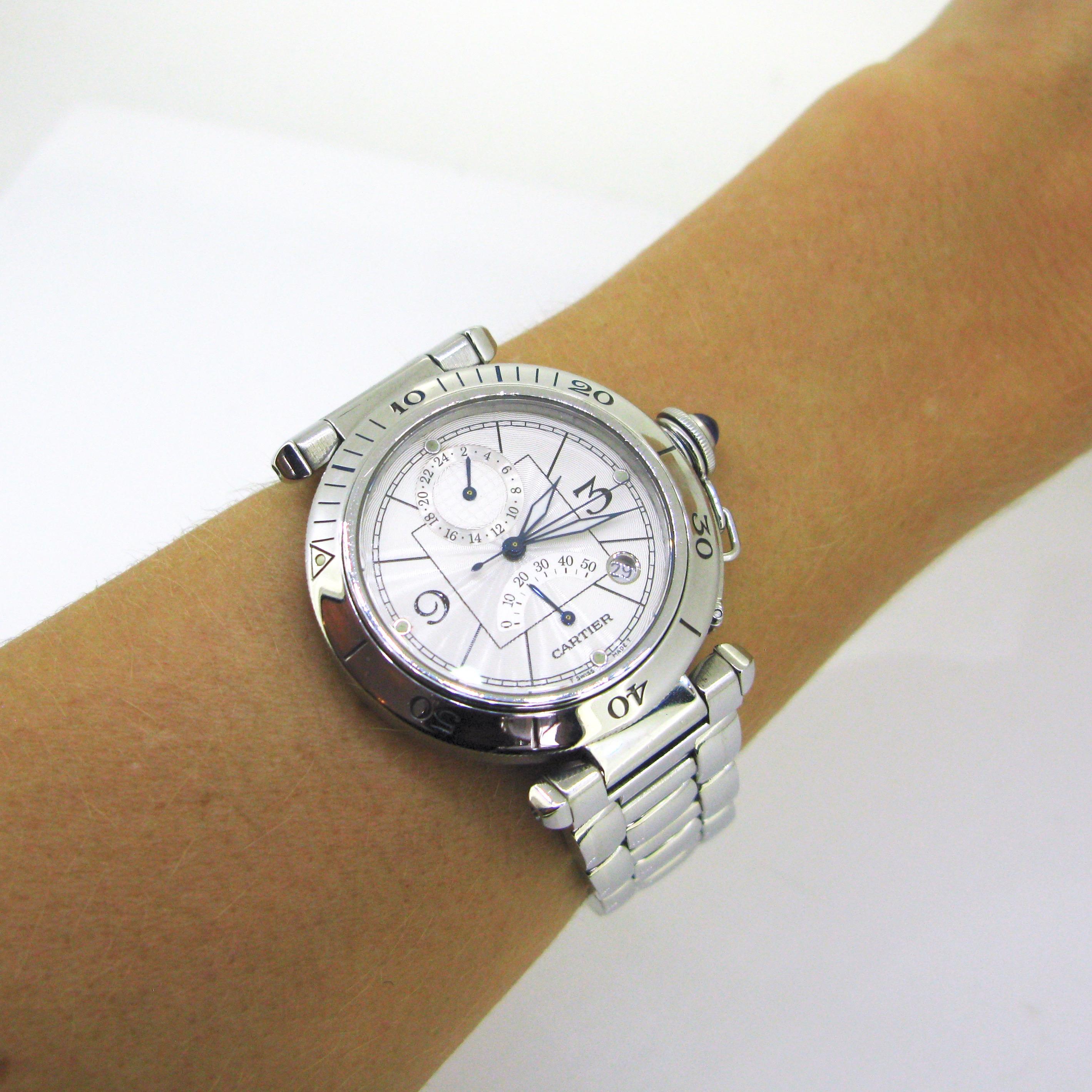 Cartier Pasha Date Stainless Steel Automatic Wristwatch 4