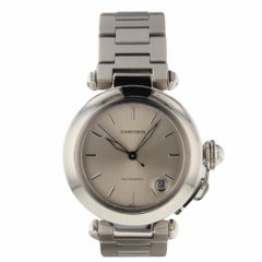 Cartier Pasha Date Steel Automatic Watch 1031Certified Pre-Owned