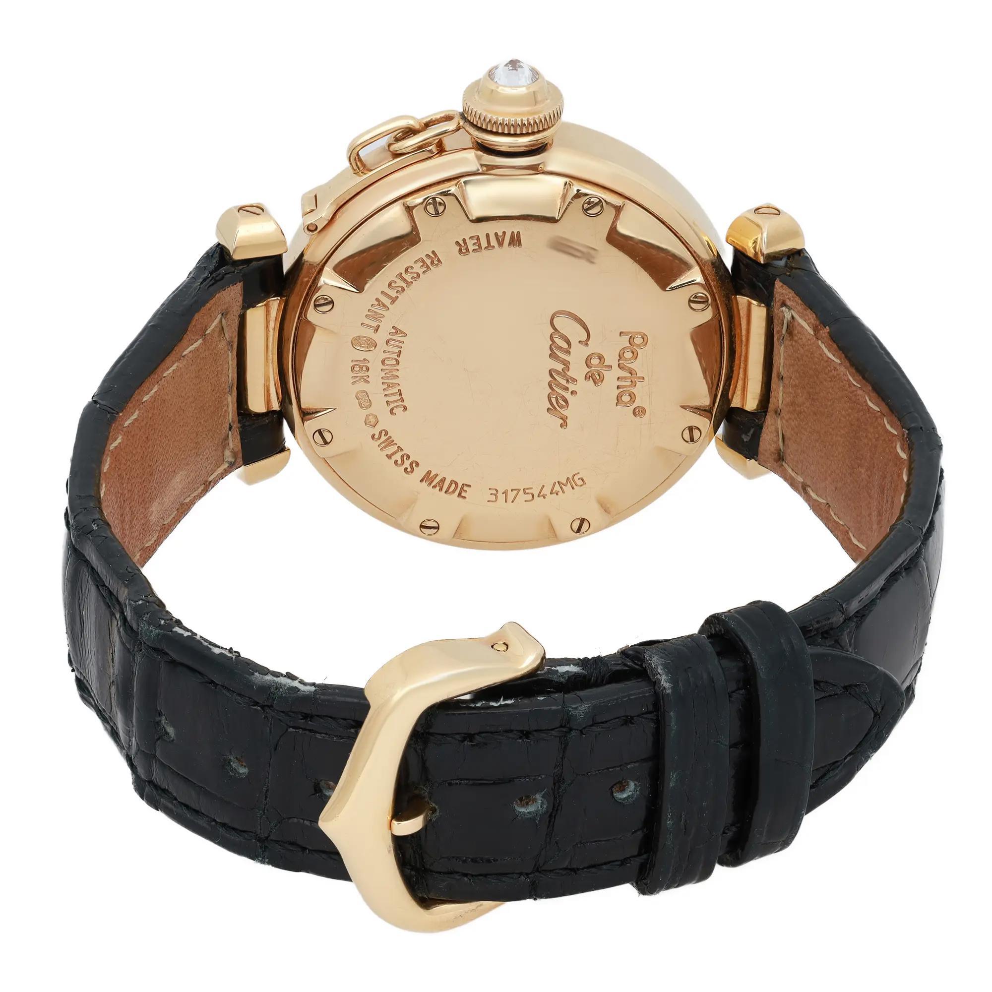 Reloj Cartier Pasha De 32mm Oro Amarillo 18K Diamond Grille Esfera Plateada 2399 1