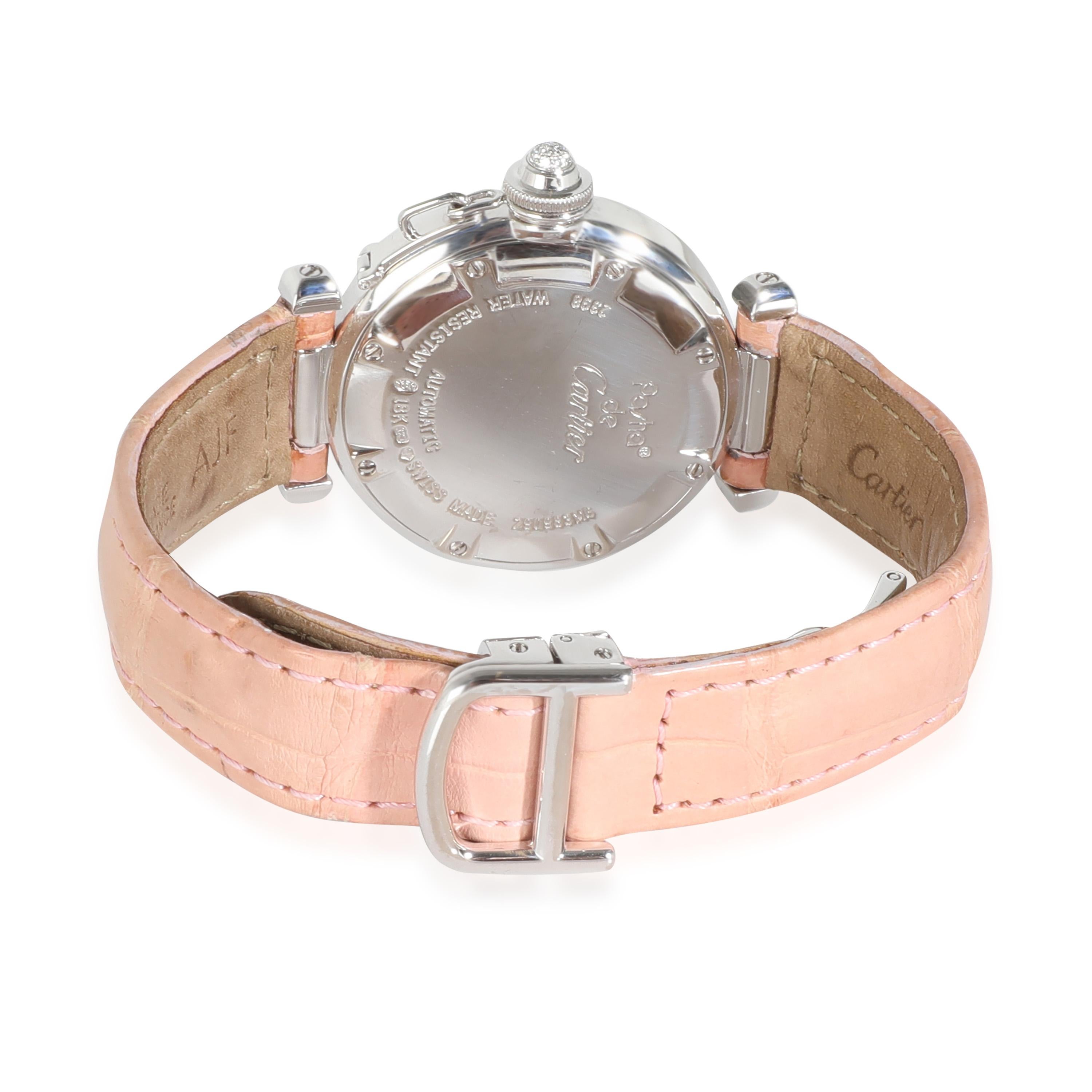 Cartier Pasha de Cartier 2398 Women's Watch in 18kt White Gold

SKU: 143106

PRIMARY DETAILS
Brand: Cartier
Model: Pasha de Cartier
Country of Origin: Switzerland
Movement Type: Mechanical: Automatic/Kinetic
Year of Manufacture: 2000-2009
Condition:
