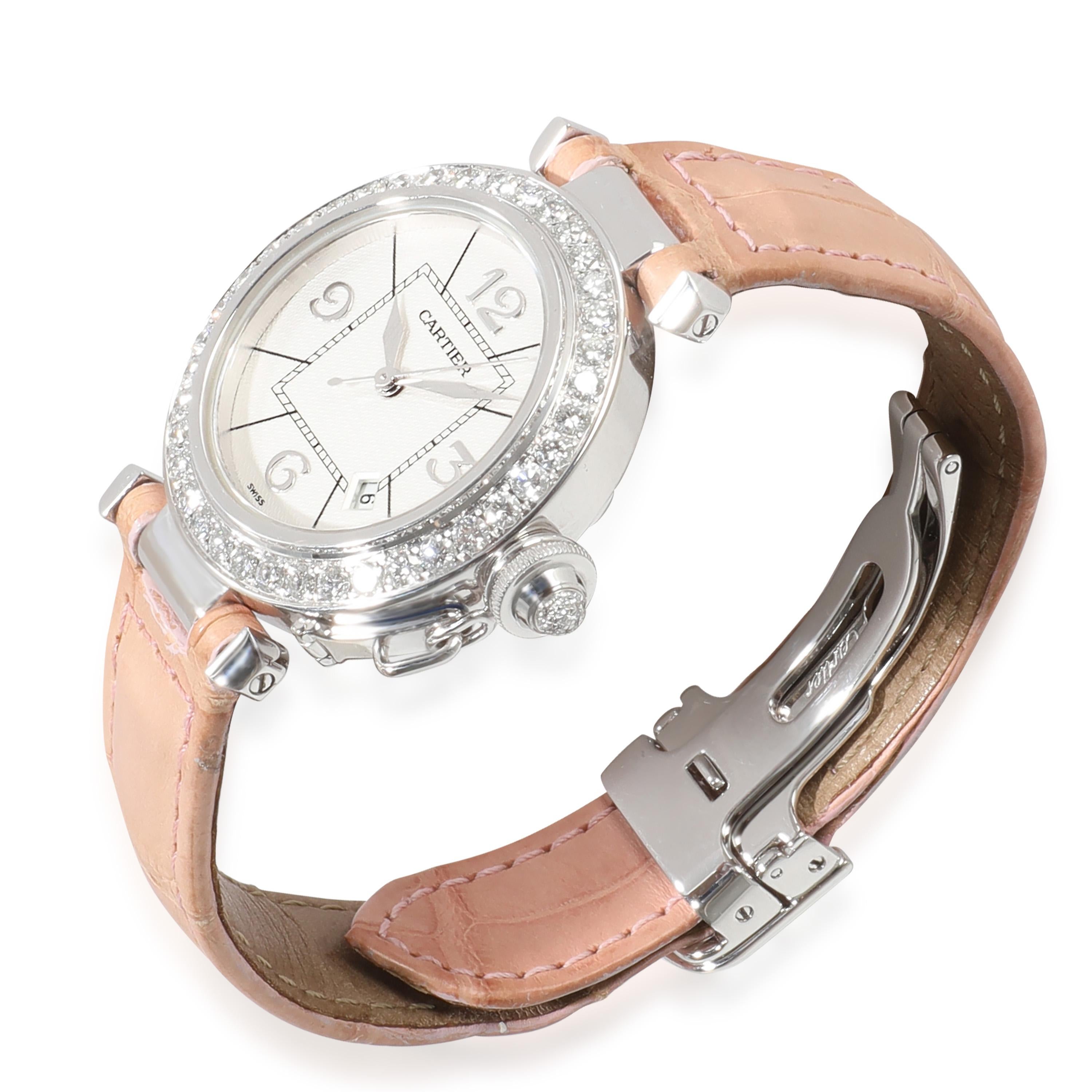 Cartier Pasha de Cartier 2398 Women's Watch in 18kt White Gold In Excellent Condition For Sale In New York, NY