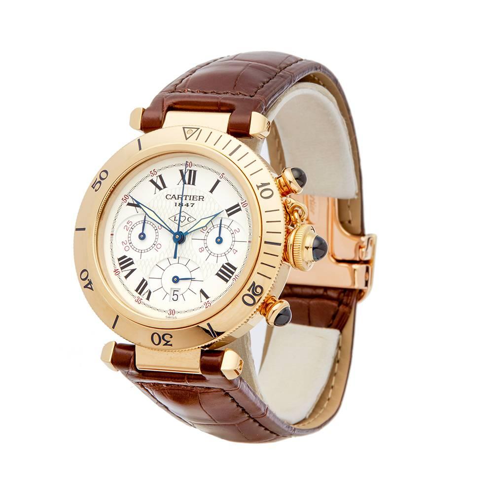 Ref: W5197
Manufacturer: Cartier
Model: Pasha de Cartier
Model Ref: 9601
Age: 
Gender: Mens
Complete With: Xupes Presentation Box
Dial: White Roman 
Glass: Sapphire Crystal
Movement: Quartz
Water Resistance: To Manufacturers Specifications
Case: 18k
