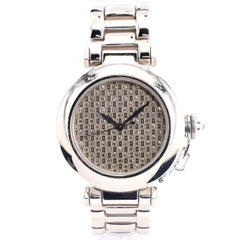 Cartier Pasha De Cartier Automatic Watch White Gold with Diamond Logo Dial