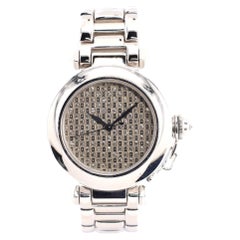 Cartier Pasha De Cartier Automatic Watch White Gold with Diamond Logo Dial