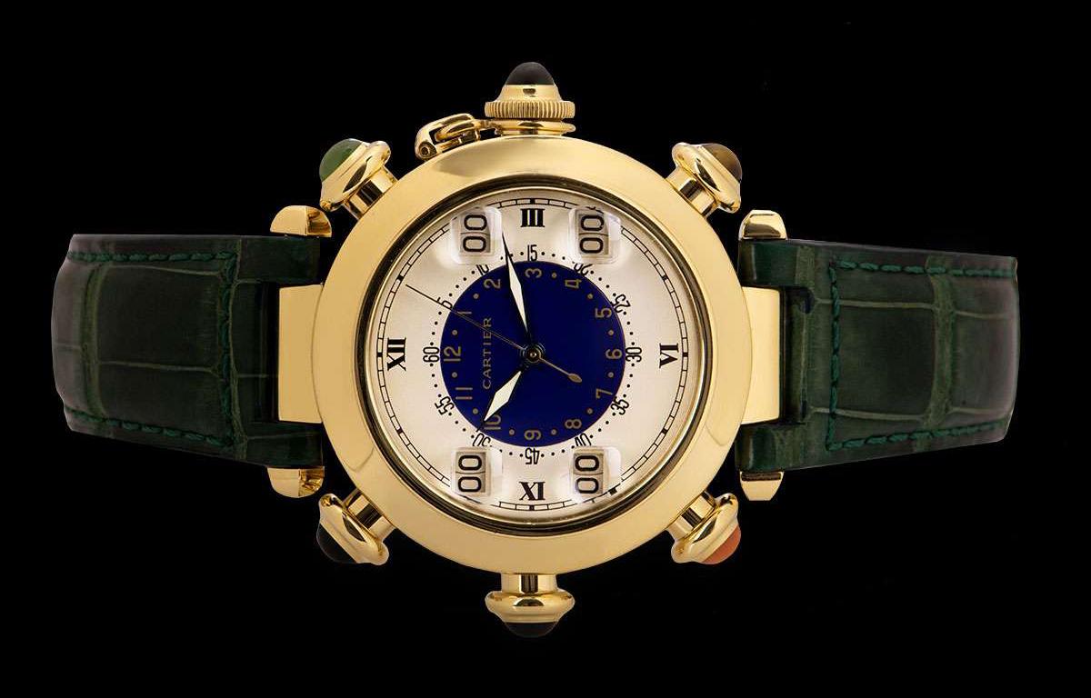 Cartier Pasha de Cartier Golf Gents 18 Karat Yellow Gold White Dial 30010 In Excellent Condition In London, GB