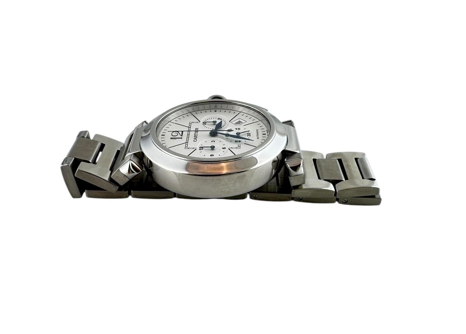Contemporary Cartier Pasha de Cartier Men's Stainless Automatic Watch 42mm #20309