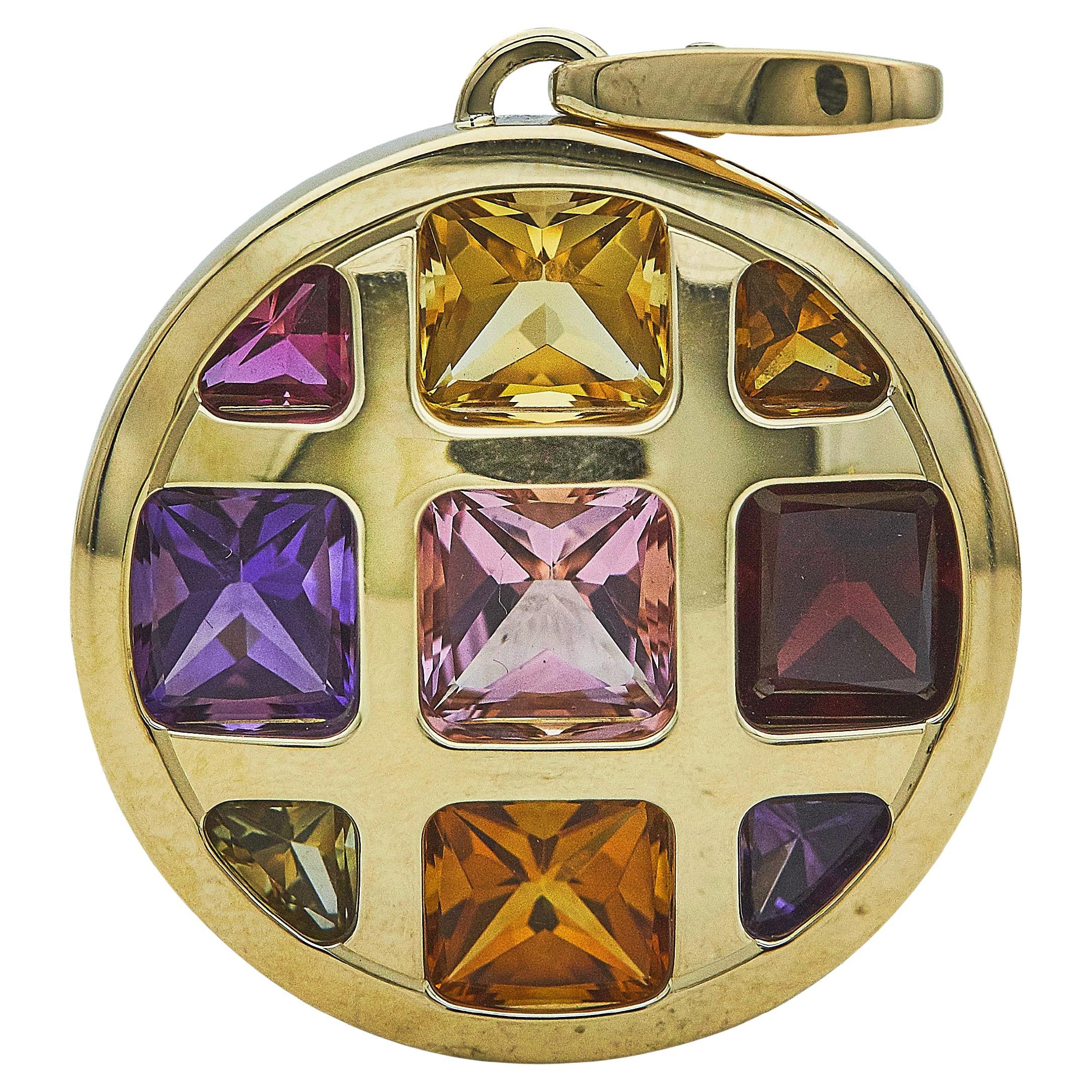 Cartier Pasha de Cartier Pendant 18K Yellow Gold Multi Gemstones For Sale