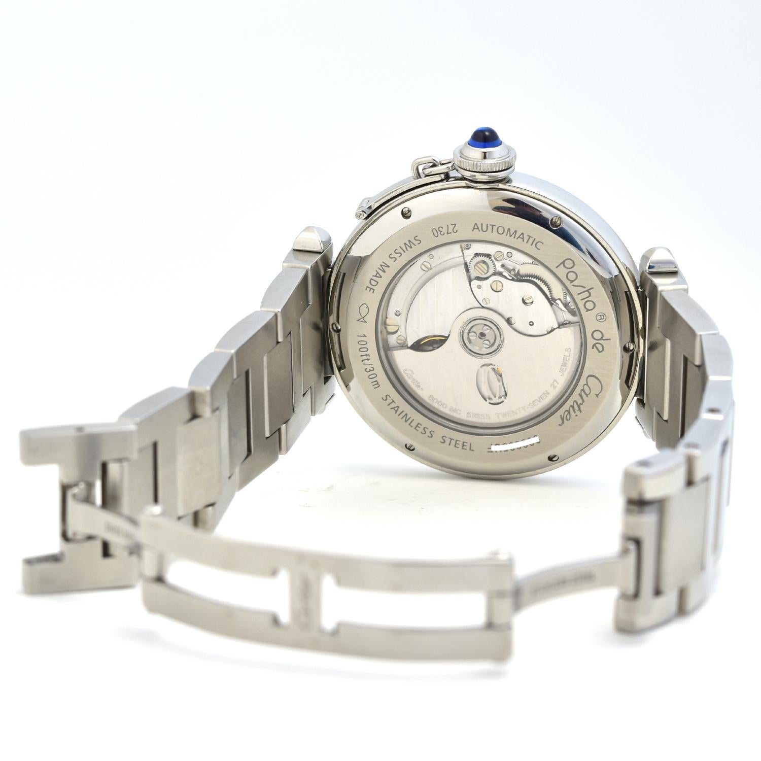 Cartier Pasha De Cartier Ref. 2730 Stainless Steel Watch Arabic Numerals In Good Condition In Miami, FL
