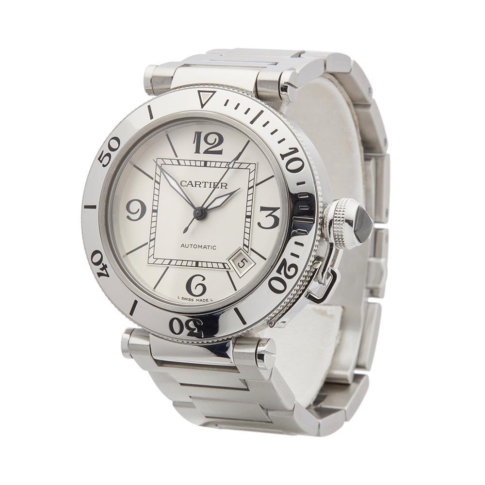 Reference: W5252
Manufacturer: Cartier
Model: Pasha de Cartier
Model Reference: W31080M7
Age: 14th June 2014
Gender: Men's
Box and Papers: Xupes Presentation Pouch and Guarantee
Dial: White Arabic
Glass: Sapphire Crystal
Movement: Automatic
Water