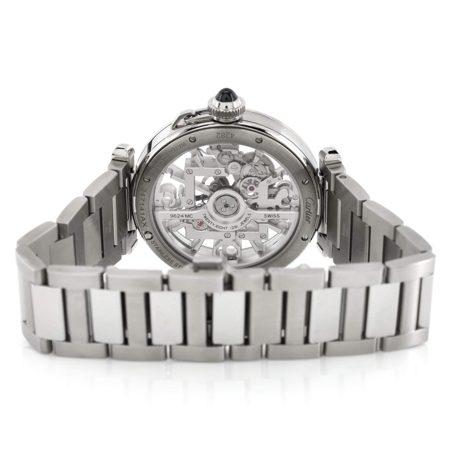 Men's Cartier Pasha de Cartier Skeleton Automatic Watch Stainless Steel 41