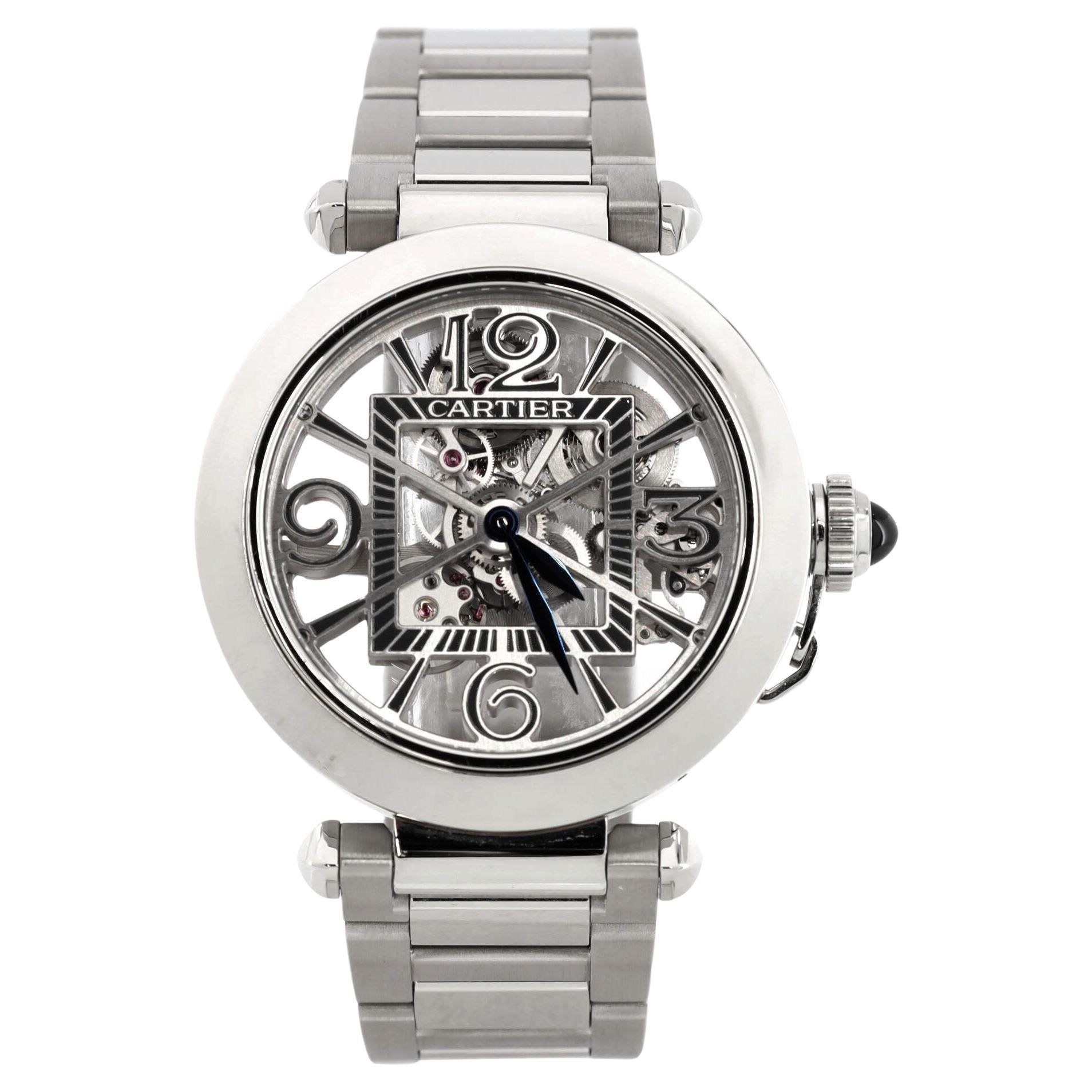 Cartier Pasha de Cartier Skeleton Automatic Watch Stainless Steel 41 For Sale