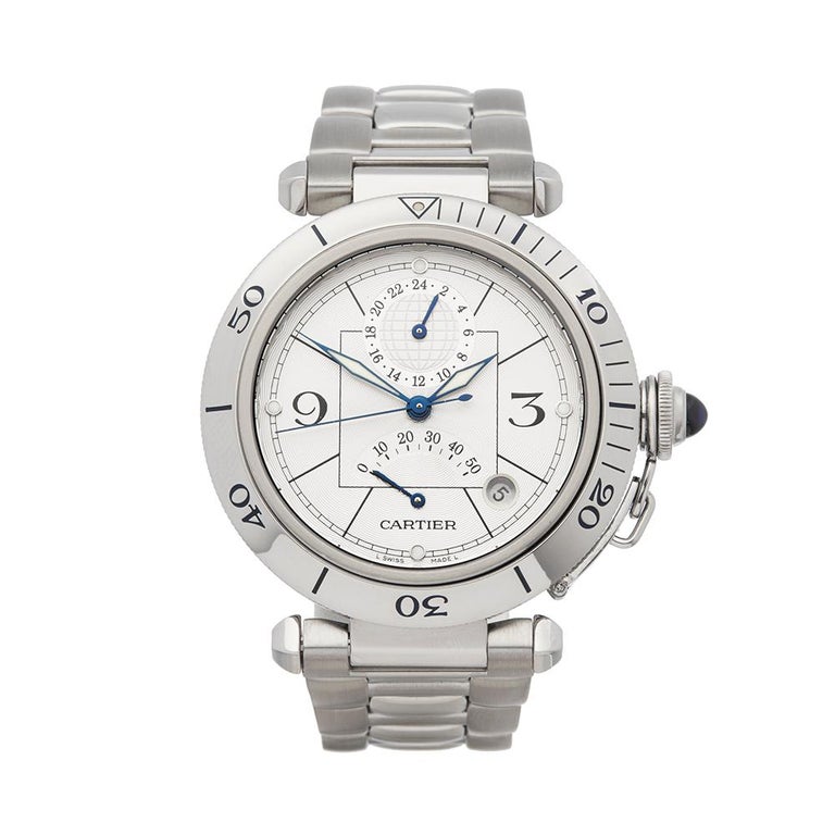 Cartier Pasha De Cartier Stainless Steel 2388 Wristwatch at 1stDibs ...