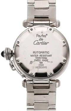 Cartier Pasha de Cartier White Dial Diamonds Halo Grid 18 Karat White Gold Watch