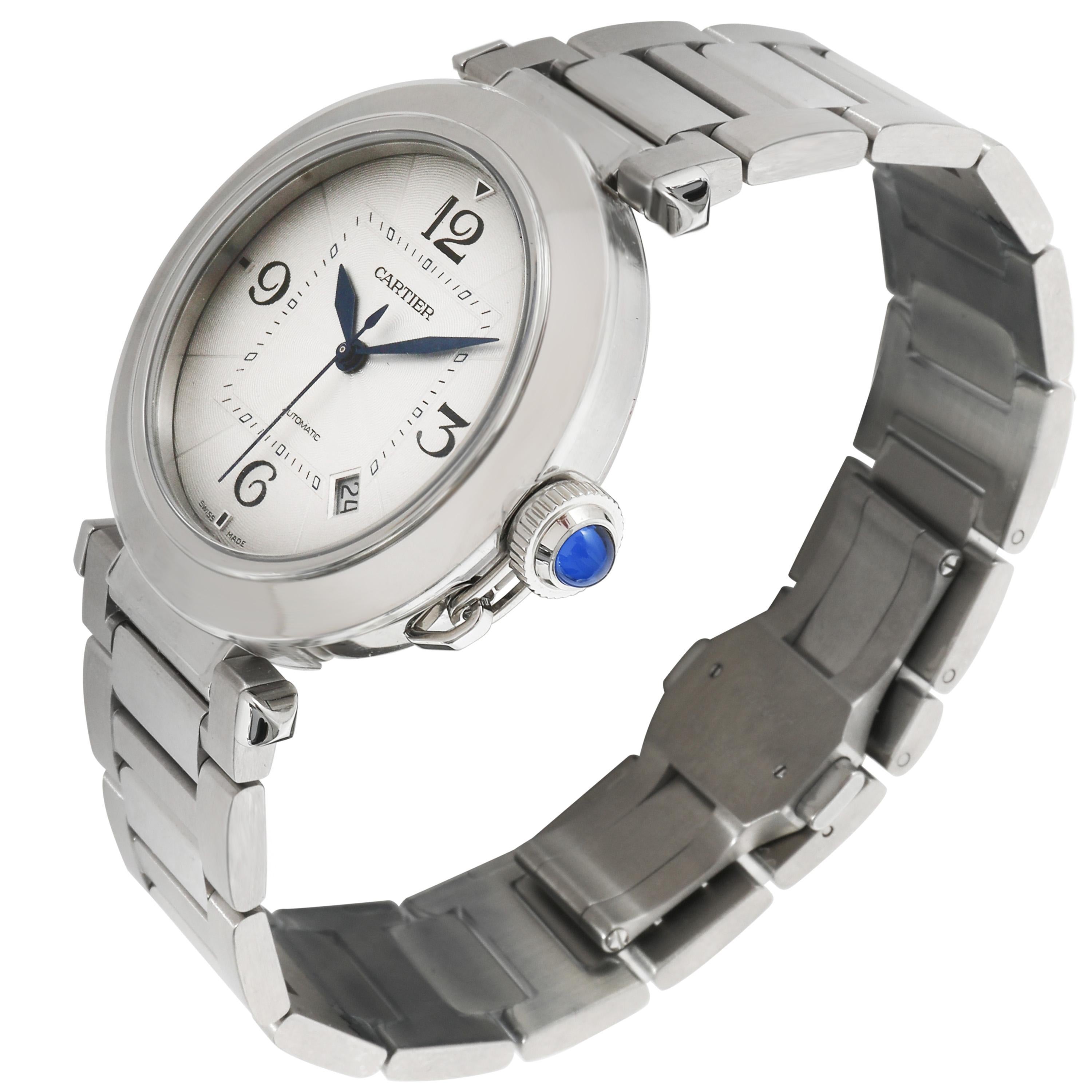 Cartier Pasha de Cartier WSPA0009 Men's Watch in  Stainless Steel In Excellent Condition For Sale In New York, NY
