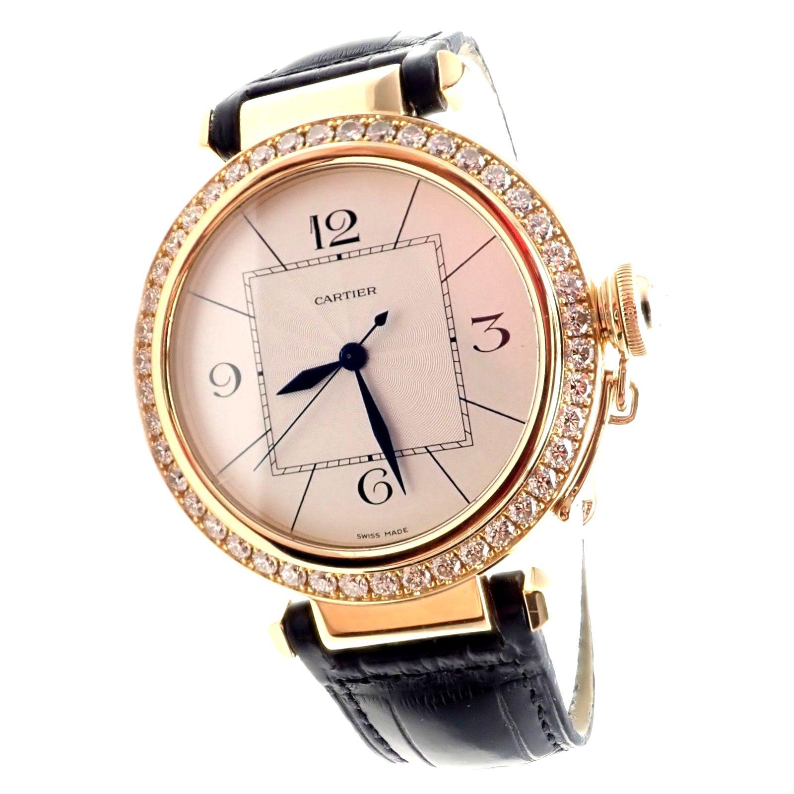 Cartier Pasha Diamond Automatic Yellow Gold Watch 4
