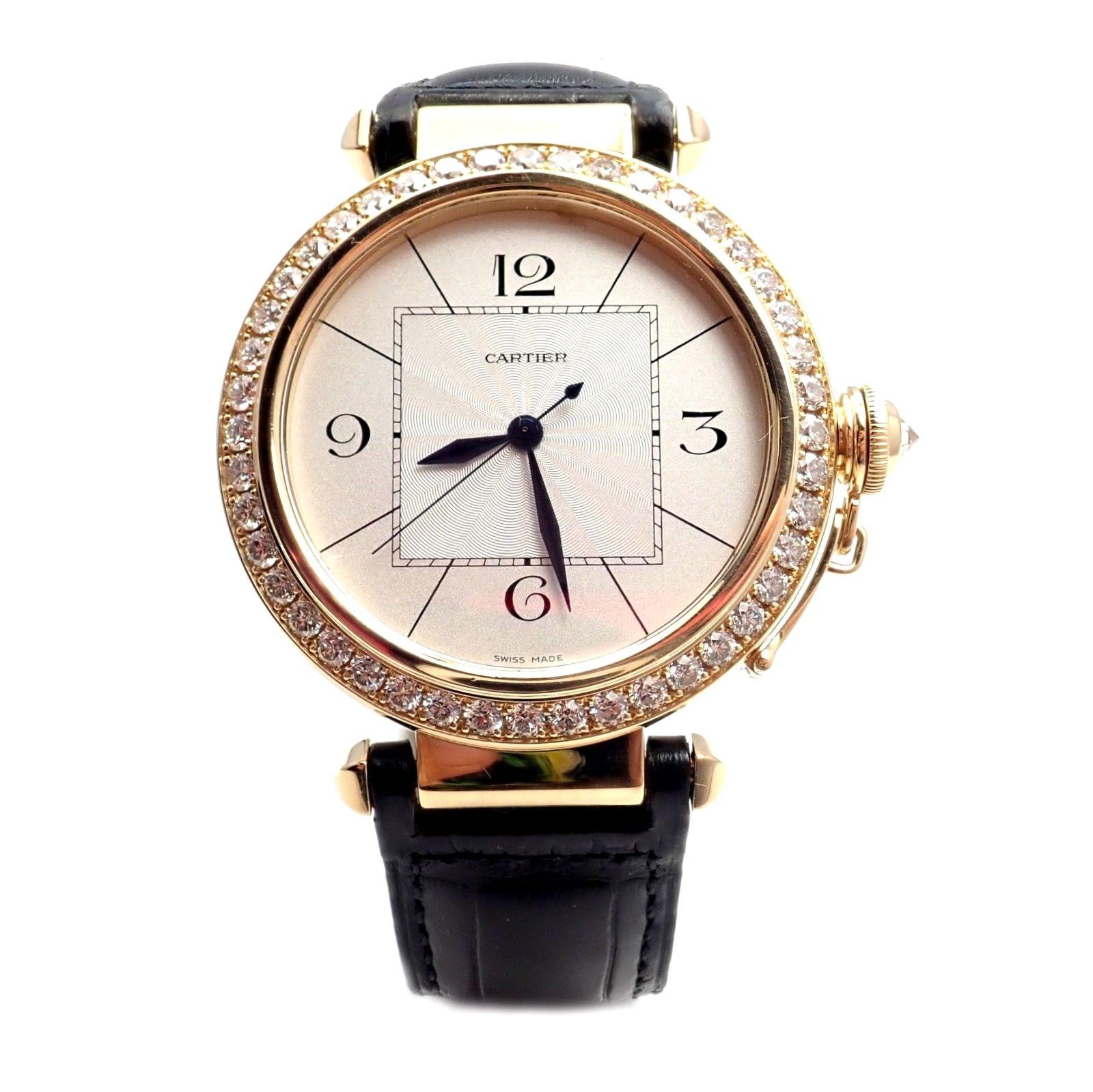 Cartier Pasha Diamond Automatic Yellow Gold Watch