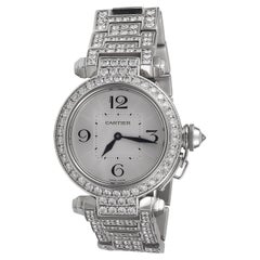 Cartier Ladies Diamond White Gold Pasha Wristwatch
