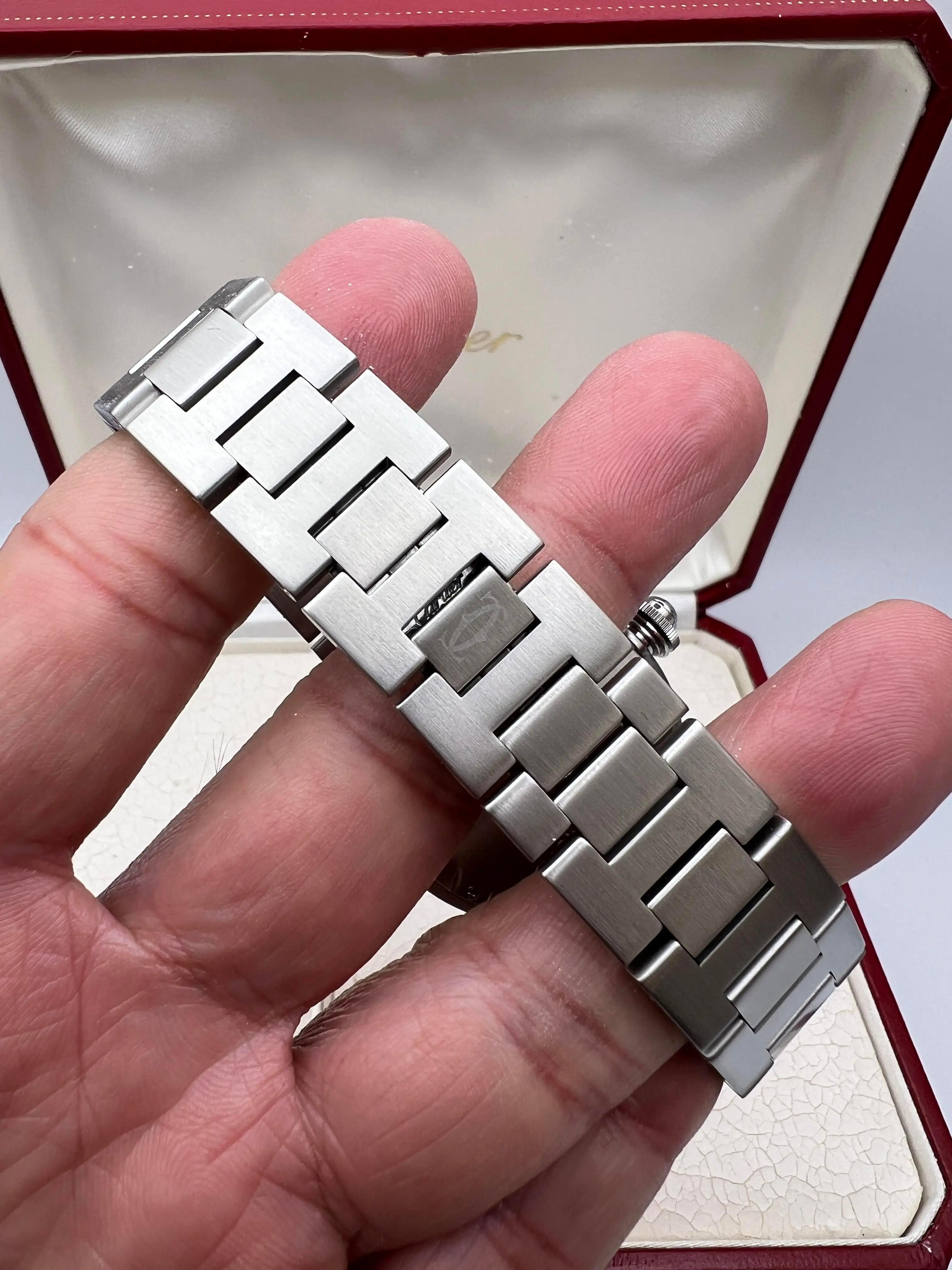 Cartier Pasha GMT 35mm Quadrante argento Orologio automatico in acciaio inossidabile W31029M7 in vendita 5
