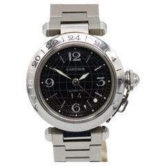 Cartier Pasha GMT – Ref. 2550 – Black Globe Dial – Automatic