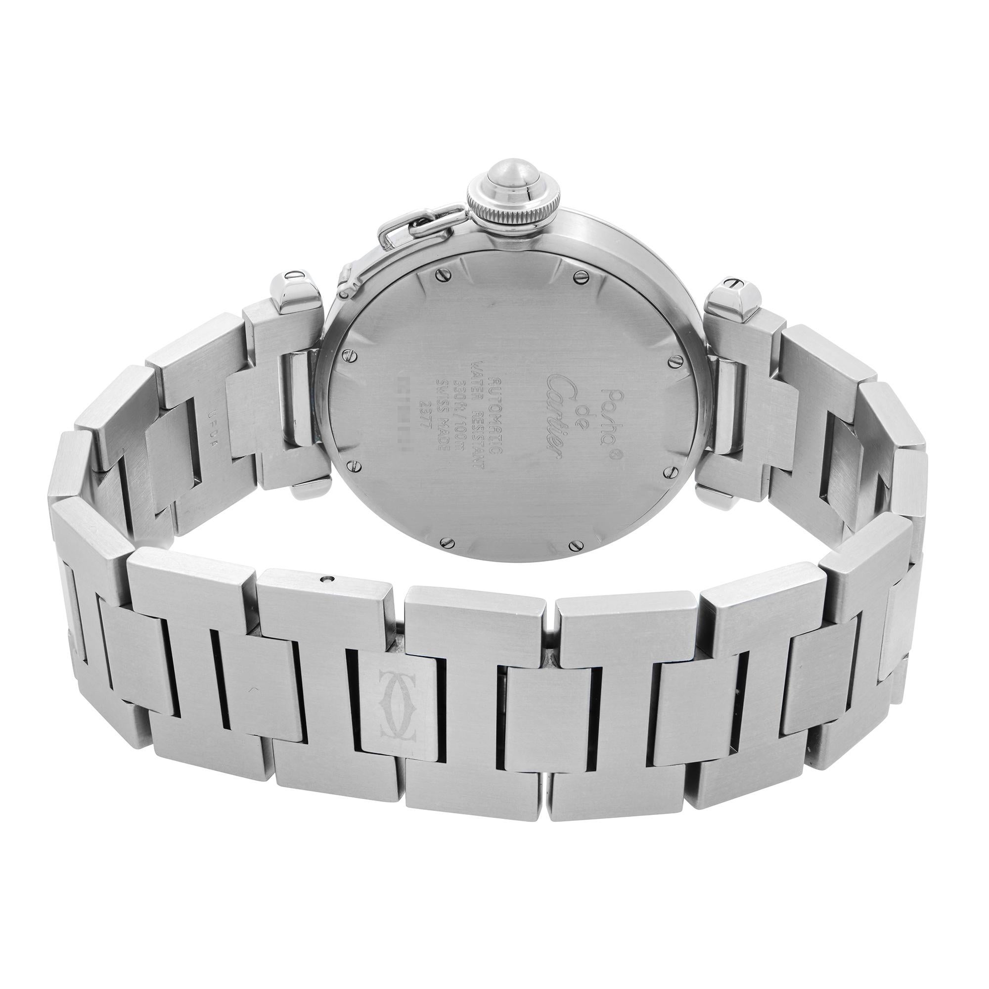 Cartier Pasha GMT Acciaio Quadrante Argento Automatico Unisex Orologio W31029M7 2