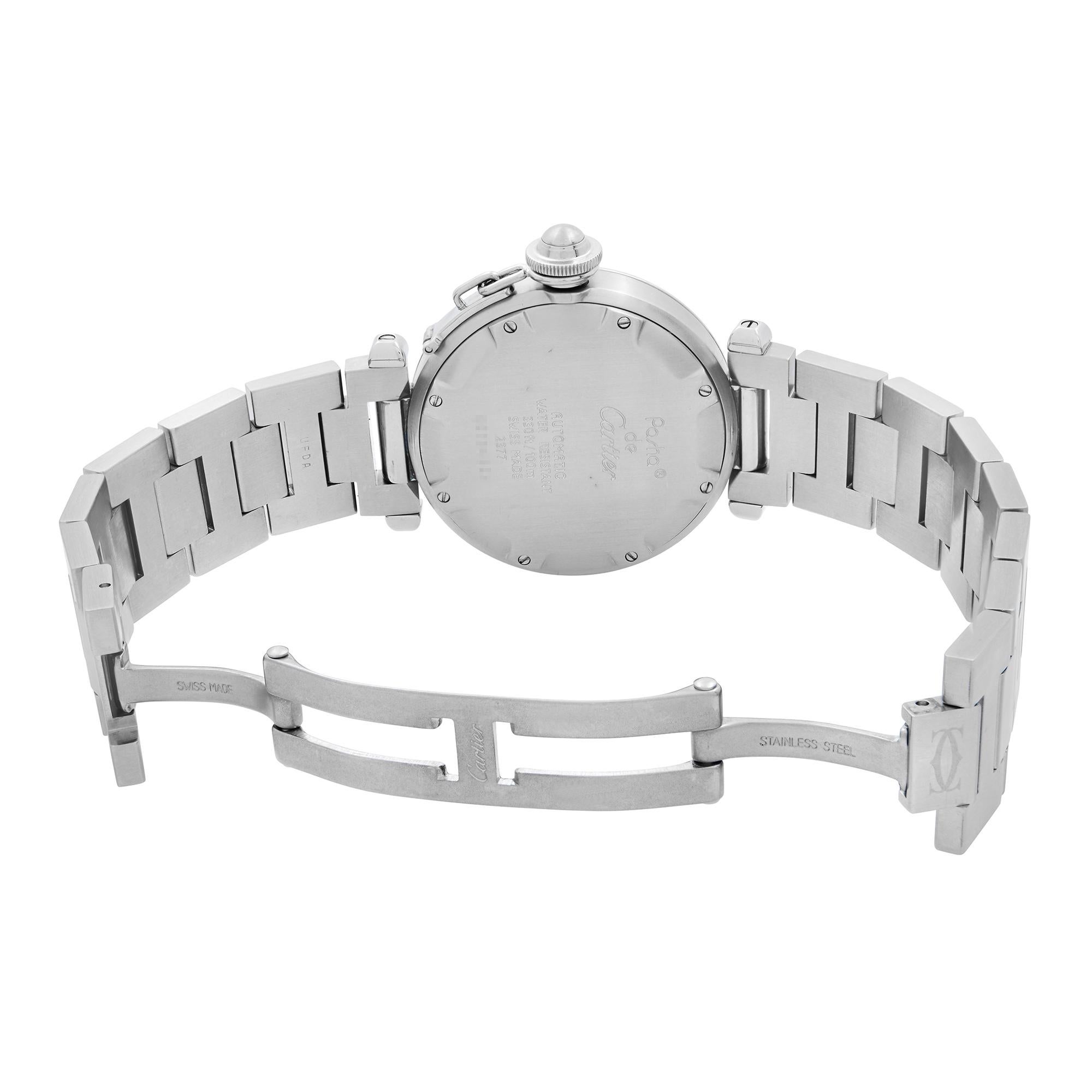 Cartier Pasha GMT Acciaio Quadrante Argento Automatico Unisex Orologio W31029M7 3