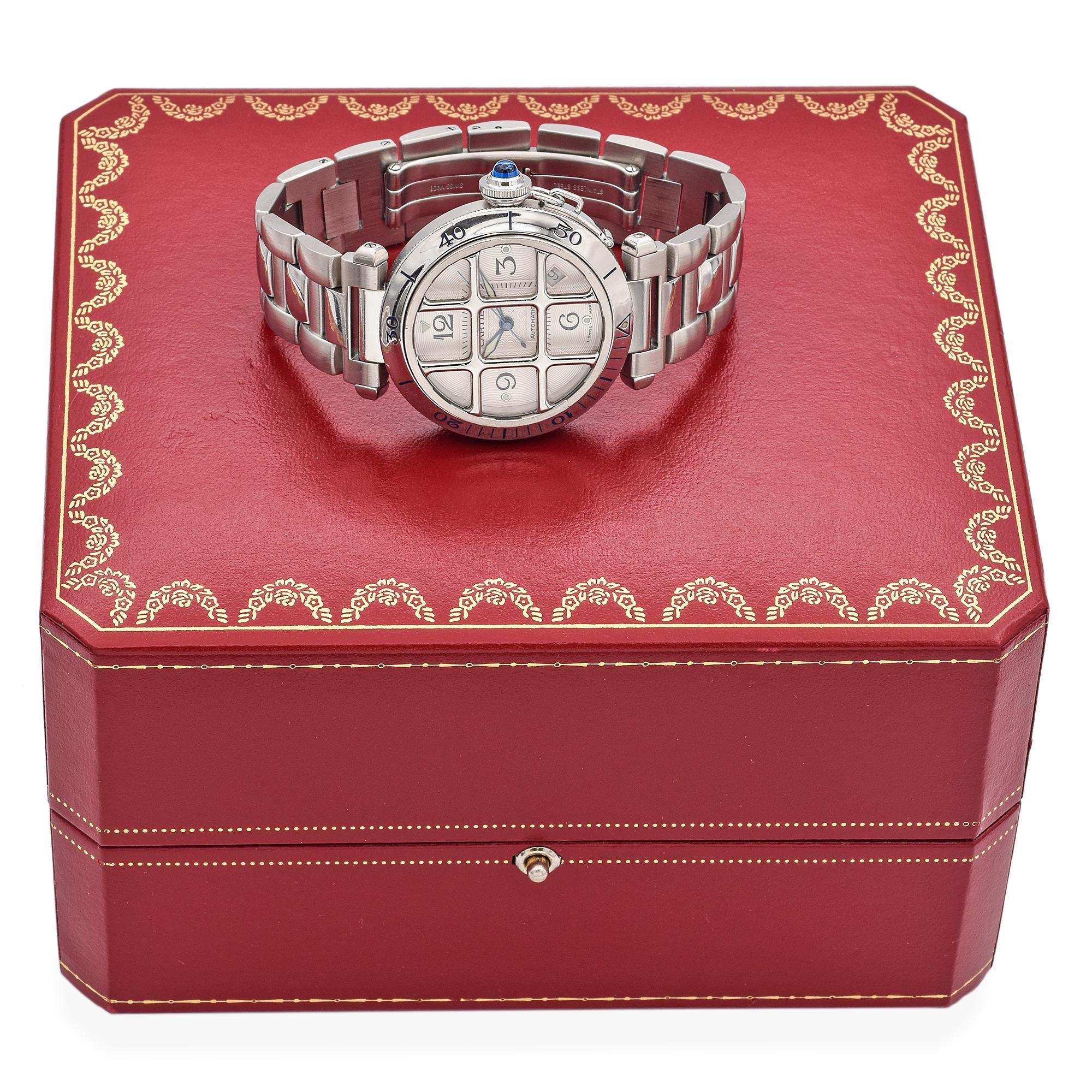 Cabochon Cartier Pasha Grille Grid Automatic Watch 38mm 2379/93350CD