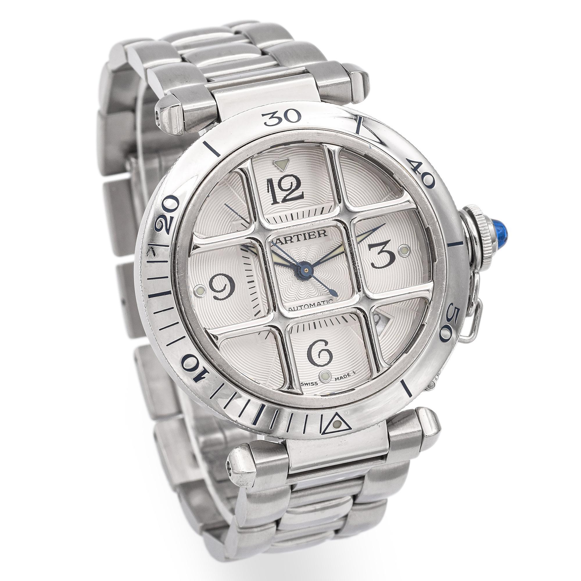 Women's or Men's Cartier Pasha Grille Grid Automatic Watch 38mm 2379/93350CD