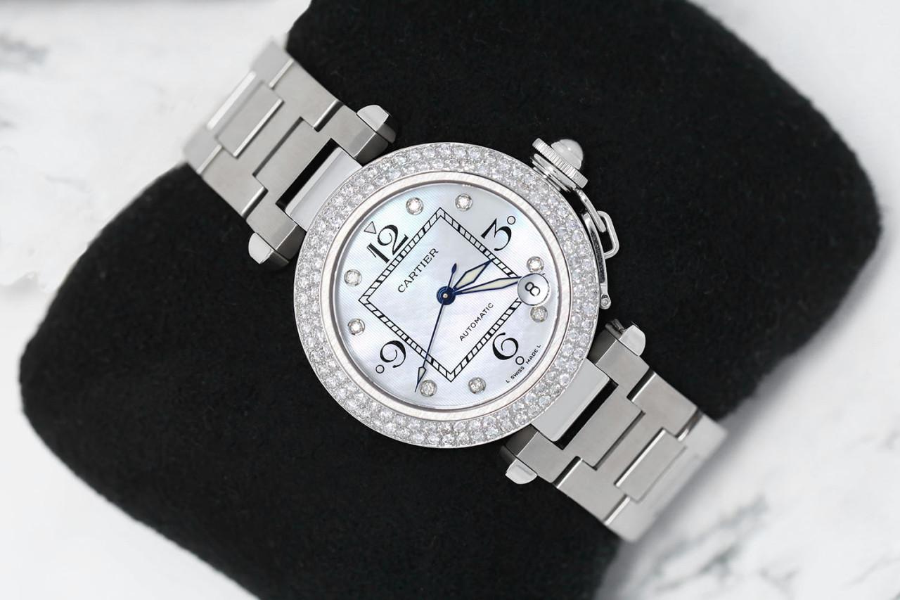 cartier pasha diamond watch