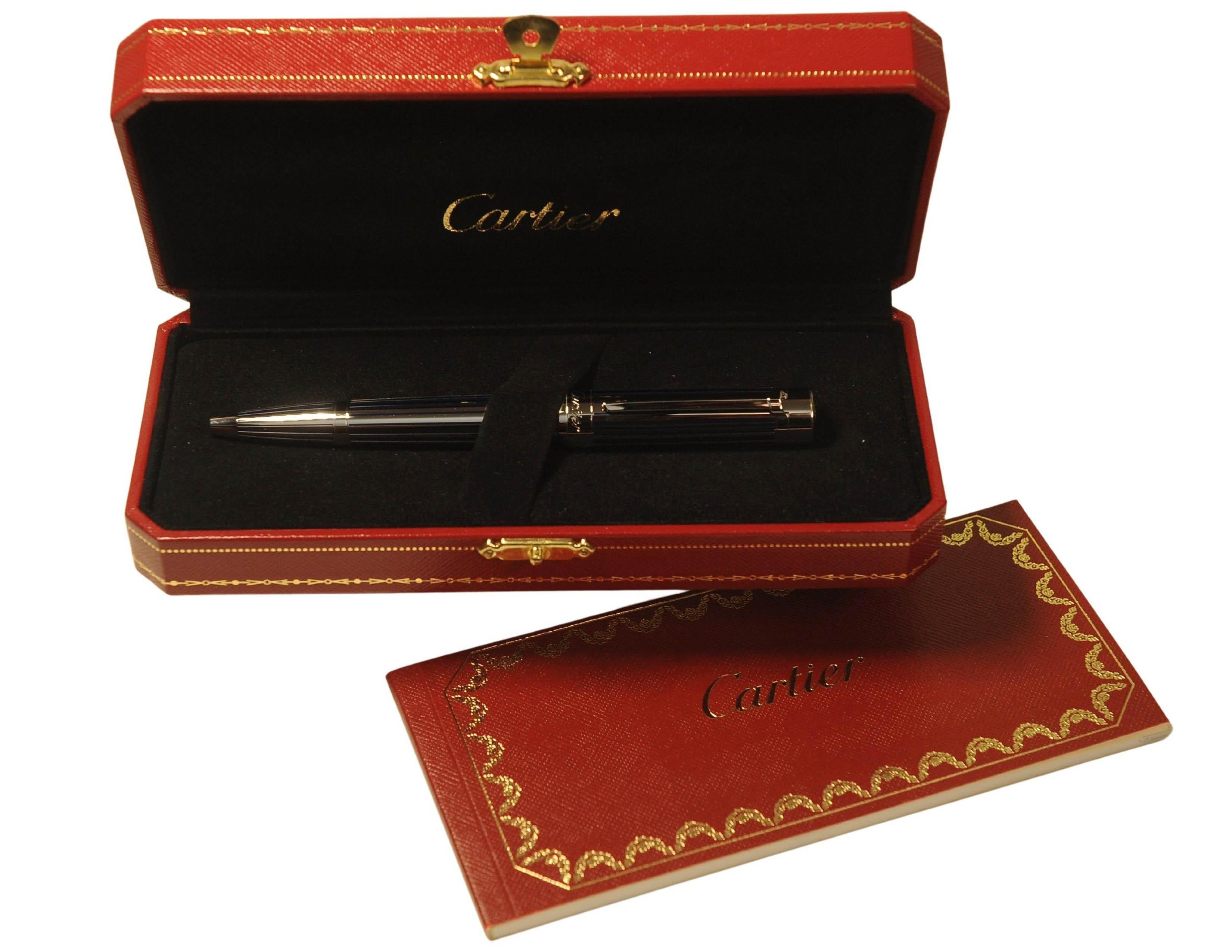 Penna Roller Cartier Pasha in edizione limitata con finitura in platino e linee graduate in vendita 4