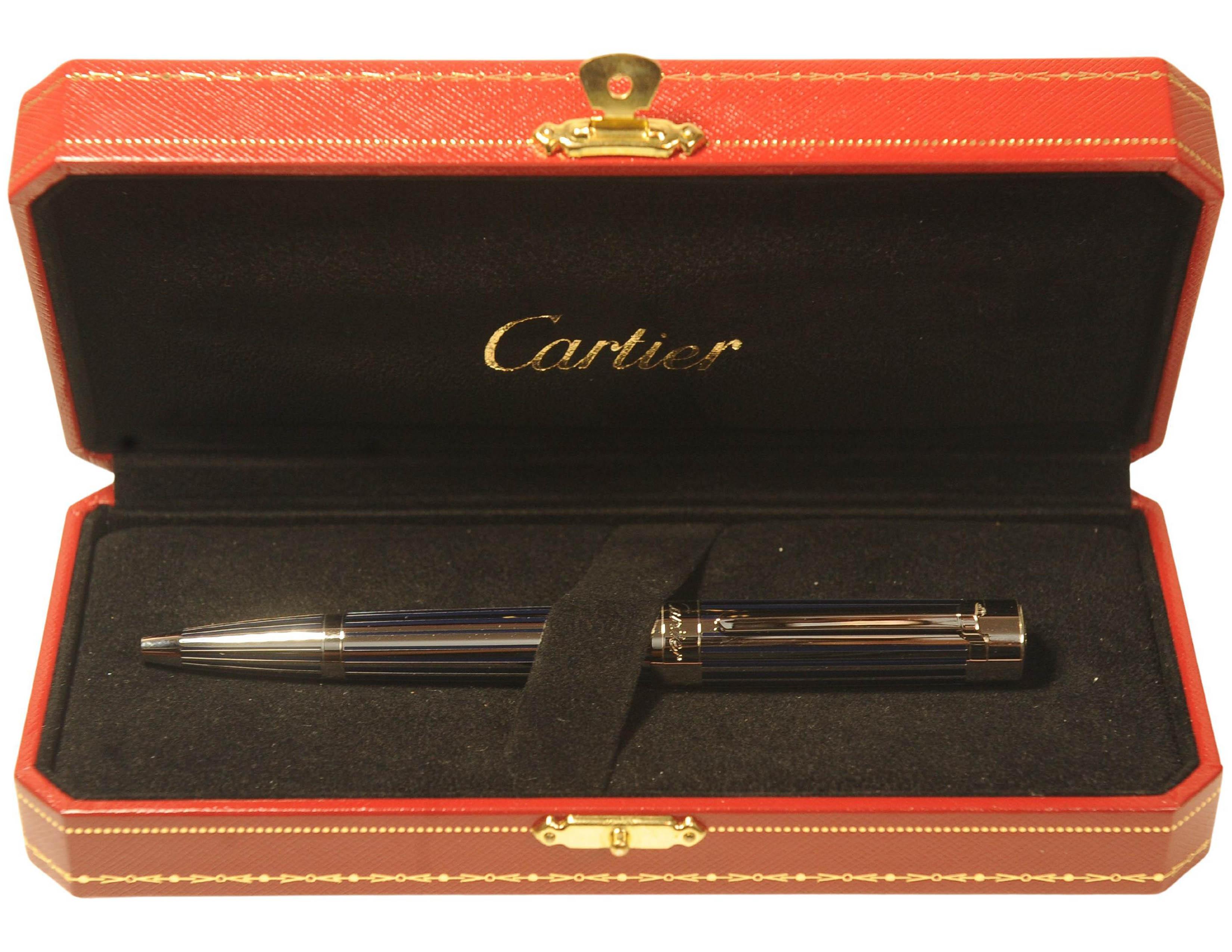 Penna Roller Cartier Pasha in edizione limitata con finitura in platino e linee graduate in vendita 5