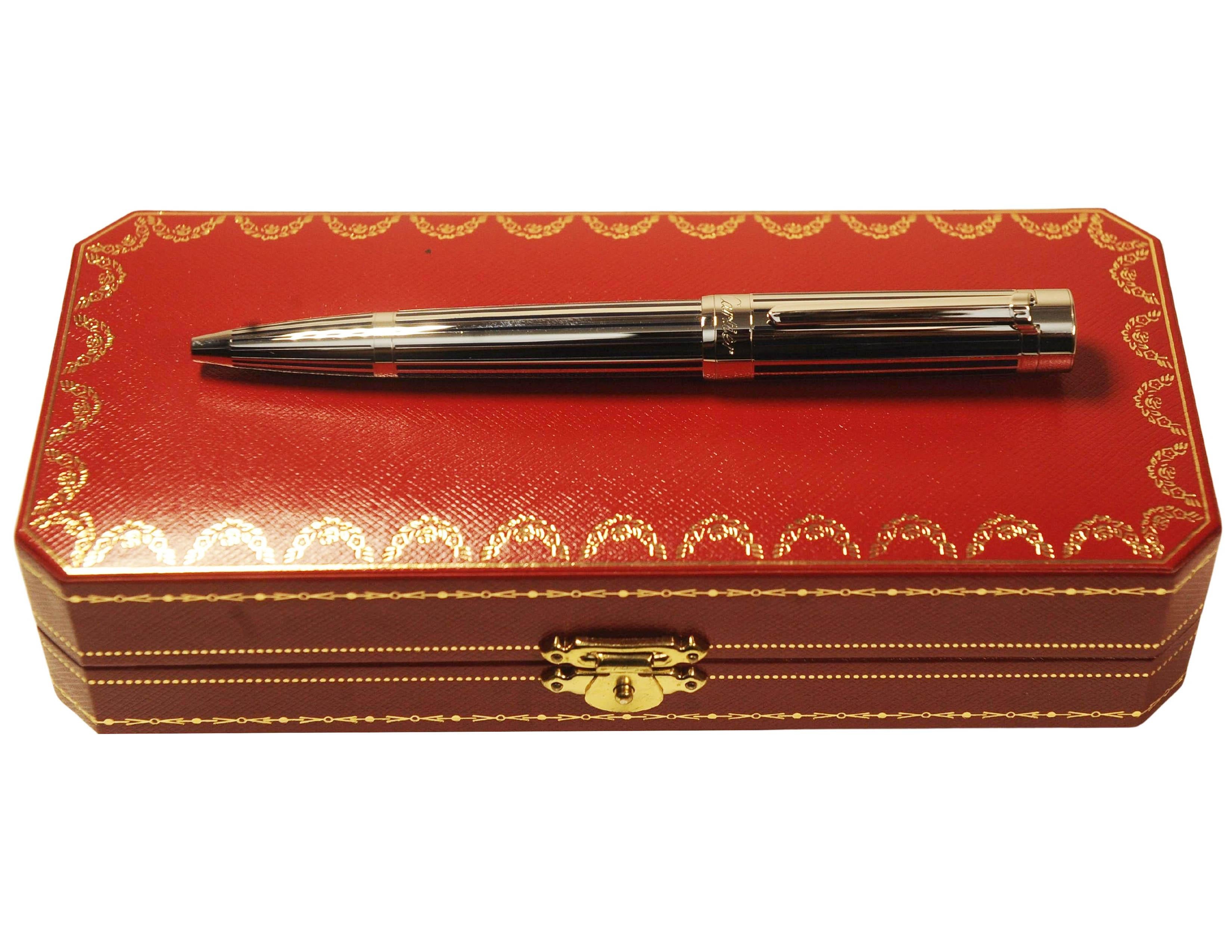 Penna Roller Cartier Pasha in edizione limitata con finitura in platino e linee graduate in vendita 7