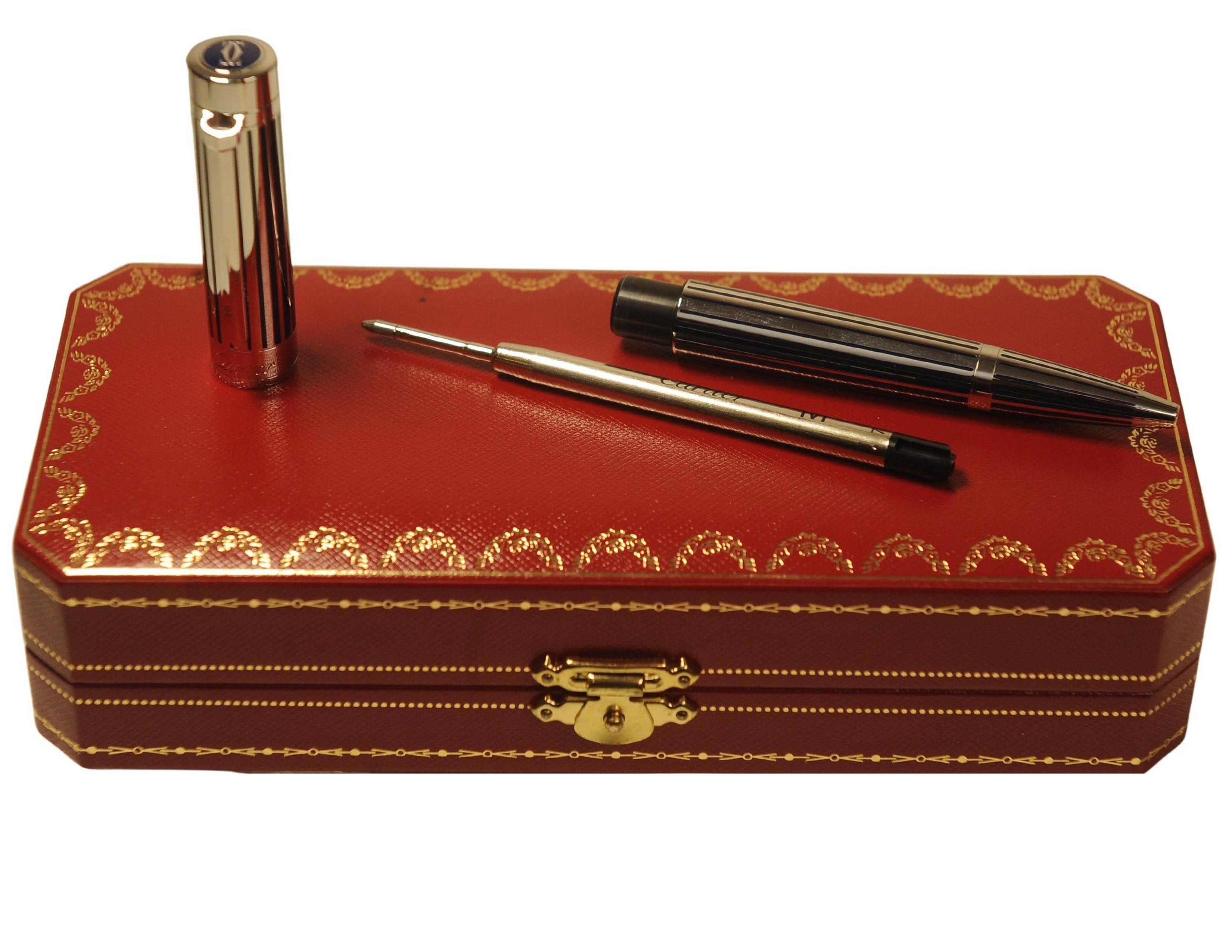 Penna Roller Cartier Pasha in edizione limitata con finitura in platino e linee graduate in vendita 8
