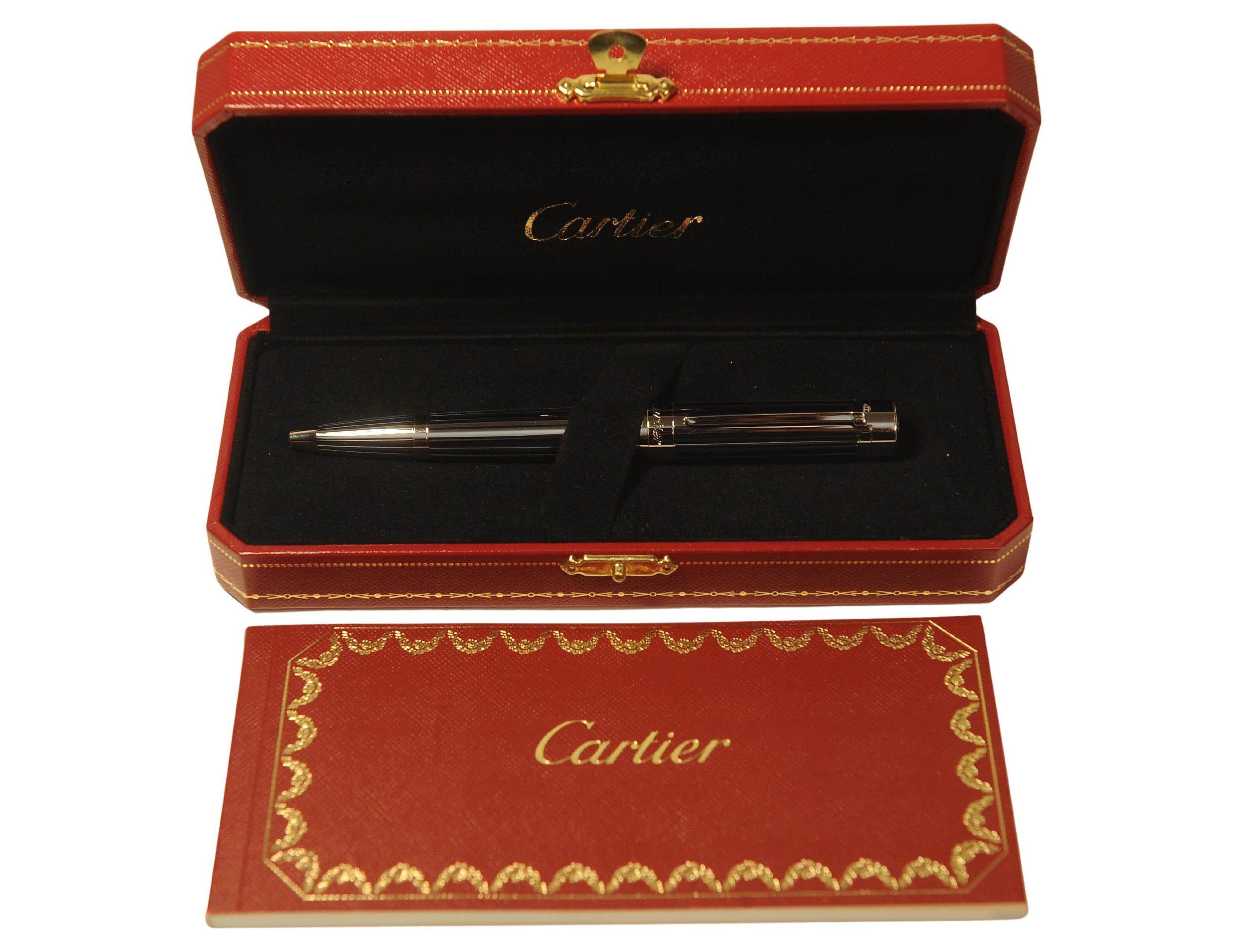 Penna Roller Cartier Pasha in edizione limitata con finitura in platino e linee graduate in vendita 1