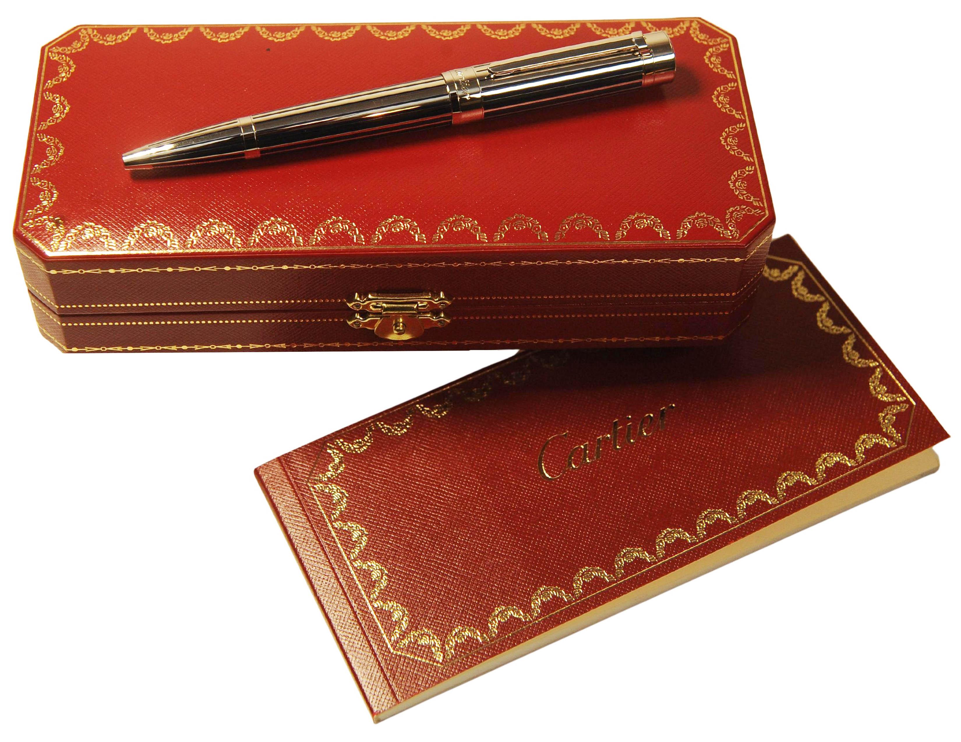 Penna Roller Cartier Pasha in edizione limitata con finitura in platino e linee graduate in vendita