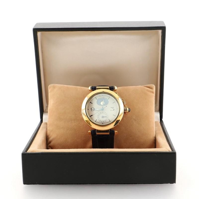 This item can only be shipped within the United States.

Condition: Great. Creasing underneath strap, scratches and wear on hardware.
Accessories: Box
Measurements: Case Size/Width: 38mm, Watch Height: 11mm, Band Width: 20mm, Wrist circumference: