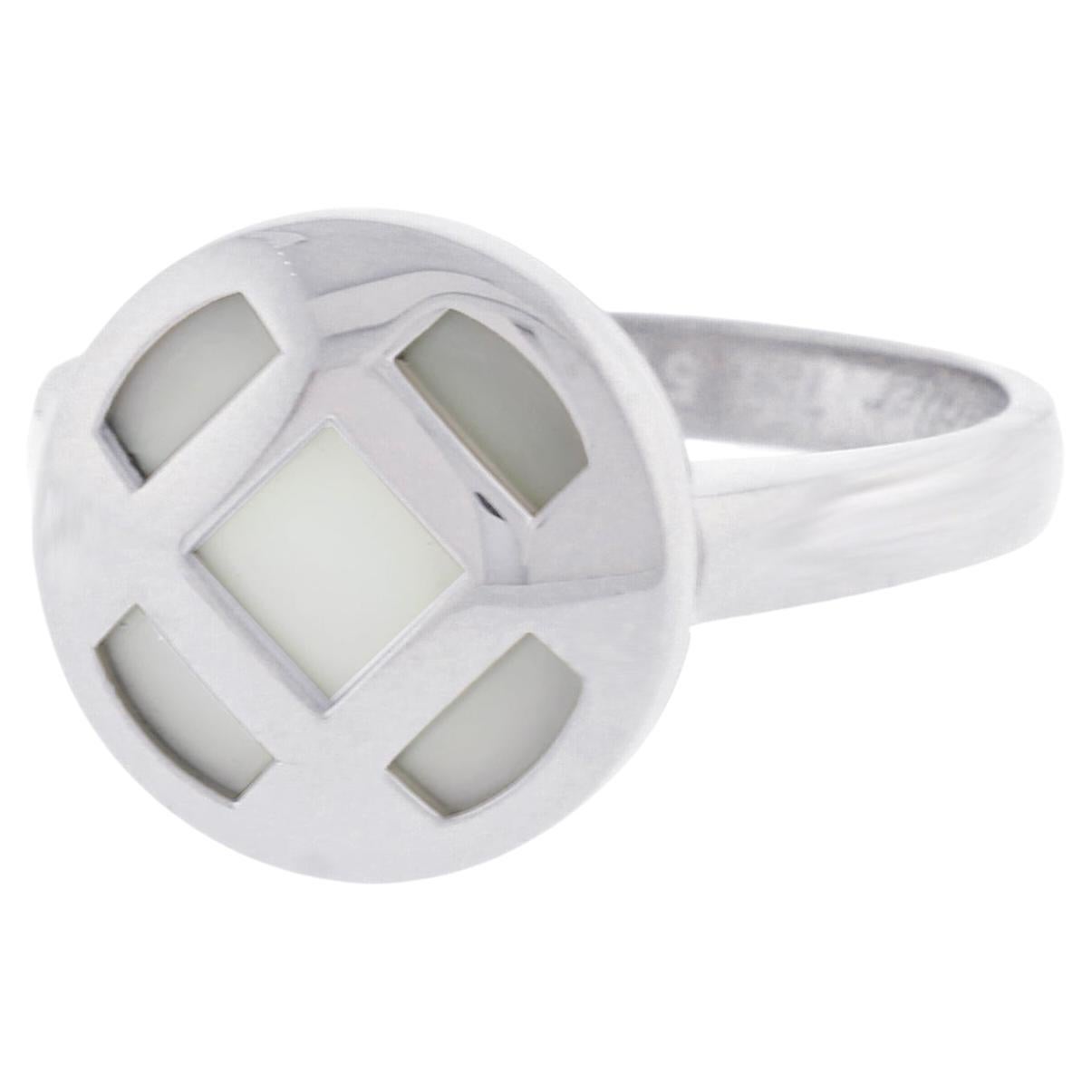 Cartier Pasha Mother Of Pearl 18k White Gold Ring Size 50