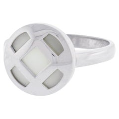 Cartier Pasha Mother Of Pearl 18k White Gold Ring Size 50