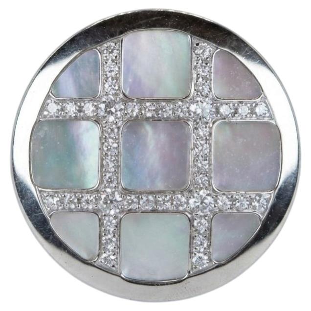 Anello da cocktail Cartier Pasha con madreperla e diamanti in oro bianco 18 carati