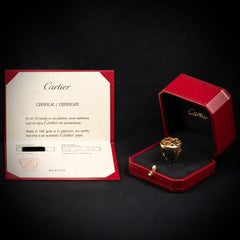 Cartier Pasha Multi Gemstone Cocktail Ring 18K Yellow Gold France Box Papers