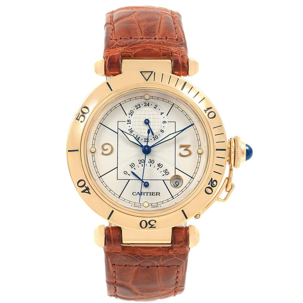 Cartier Pasha Power Reserve GMT 18 Karat Yellow Gold Men's Watch W30144D1 4