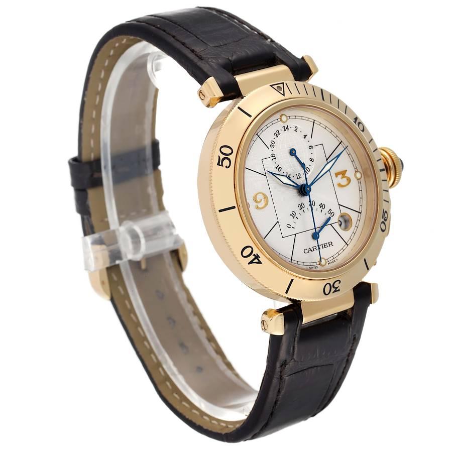 Cartier Pasha Power Reserve GMT 18K Gelbgold Herrenuhr W30144D1 im Zustand „Hervorragend“ im Angebot in Atlanta, GA